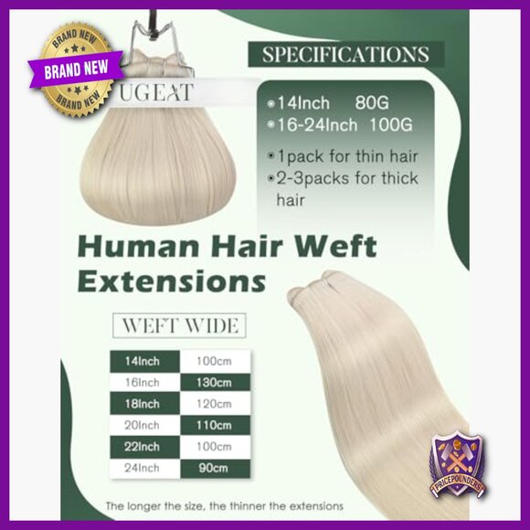 22 Inch Human Hair Extensions 100g Weft Sew In Remy Real Hair main image 5